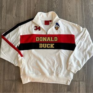 Disney Donald Duck x Forever 21 Half-Zip Funnel Neck Pullover Sweater